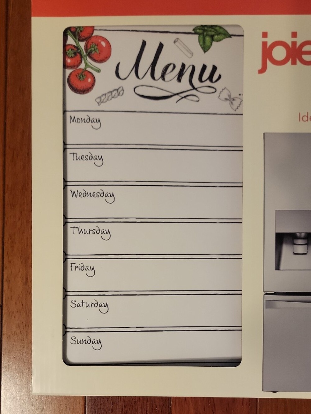Joie Magnetic Meal Planner Set - White and Red Accent